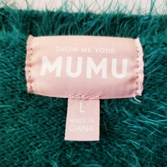 show me your mumu  feel good sweater crew soft knit oversized cozy emerald green - Picture 4 of 6